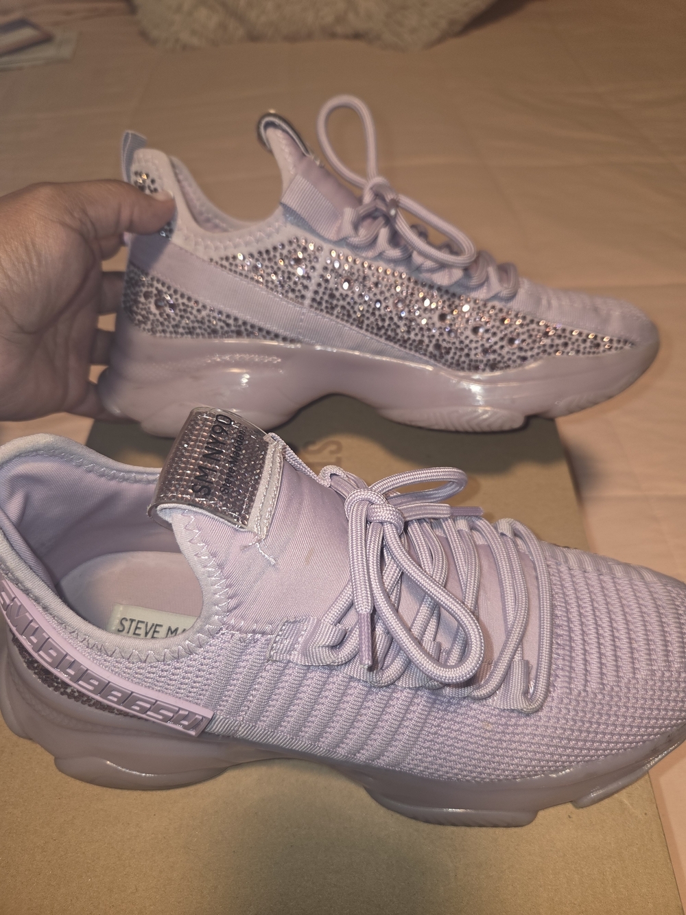 Steve Madden Women's Lilac Crystal Knit Sneakers